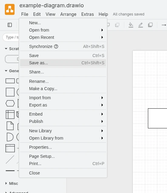 File Menu Screenshot